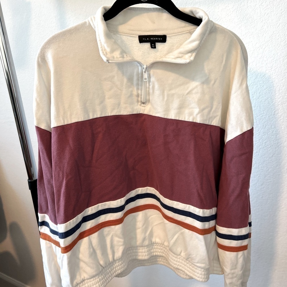𝅺LA Hearts‎ Women’s Striped Sweatshirt Size Medium